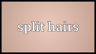 Split hairs Meaning [upl. by Eiramait]