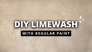 EASY DIY Limewash Wall Using Regular Wall Paint anyone can do this [upl. by Nial]