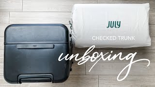 JULY CHECKED TRUNK  IS IT THE BEST LUGGAGE  Unboxing and reviewing a Rimowa trunk alternative [upl. by Eihpos]