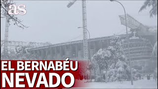 BERNABÉU NEVADO I FIlomena en Madrid temporal de nieve I Diario As [upl. by Ecnarepmet]