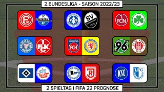 FIFA 22 2Spieltag  2Bundesliga I 20222023 I Prognose l Deutsch FULL HD x PS5 [upl. by Naginarb]