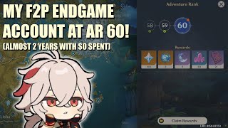 AR60 Endgame F2P Account Overview amp UPDATED Builds w TIMESTAMPS Genshin Impact [upl. by Collen321]