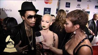 Wiz Khalifa and Amber Rose at PreGRAMMY Gala  GRAMMYs [upl. by Edmund798]