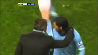 Angry Tevez protests his substitution with Mancini [upl. by Lalo]