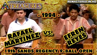 EFREN REYES VS RAFAEL MARTINEZ  9Ball  19th SANDS REGENCY OPEN  1994 [upl. by Jordanson]