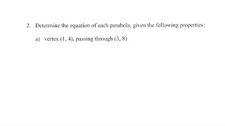 59 Creating Equations of Parabolas [upl. by Etnad]