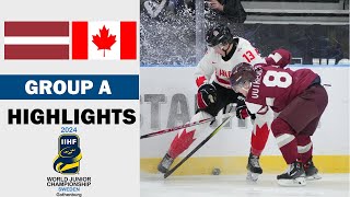 Canada vs Latvia Full Highlights  Group A  2024 IIHF World Junior 12272023 [upl. by Rheims975]