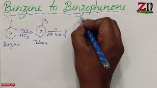 कैसे प्राप्त करोगे बेंजीन से बेंजोफेनोन  Benzene to Benzophenone  organic chemistry reaction [upl. by Odelinda]