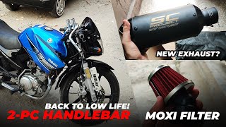 YBR 125 Modifications  Clipons Moxi Levers amp Filter 🔥 New Exhaust 8K SUBS 😍 [upl. by Leksehcey]