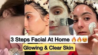 3 Steps Facial for Flawless Glowing Skin  Fast amp Amazing Results like Salon [upl. by Nelhsa]