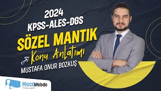 3 KPSSALESDGS MUSTAFA ONUR BOZKUŞ SÖZEL MANTIK  SORU TİPLERİ [upl. by Cicero]