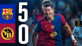 HIGHLIGHTS  FC BARCELONA 5 vs 0 YOUNG BOYS  UEFA CHAMPIONS LEAGUE 202425 [upl. by Ojyram]