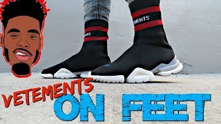 Vetements x Reebok Sock Runner on Feet and In Depth Review [upl. by Jamill54]