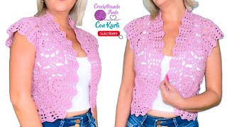 Bolero tejido a crochet  🎵Modelo “Nostalgiaquot🎵 TUTORIAL PASO A PASO [upl. by Wenoa539]