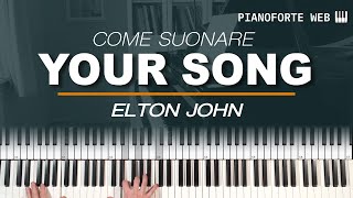 Come suonare Your Song  Elton John Tutorial Pianoforte [upl. by Imeka]