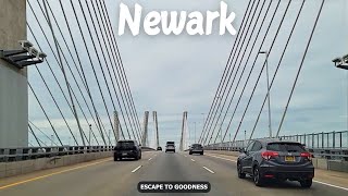 Visiting Newark New Jersey  4K Drive from Staten Island New York [upl. by Annauqaj]