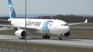 Perfect Landing Egyptair A330200 at Frankfurt Airport [upl. by Selinski]