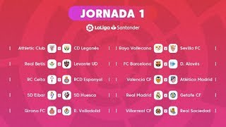 Calendario Primera División de Fútbol en España 2018  2019 La Liga Santander [upl. by Melac]