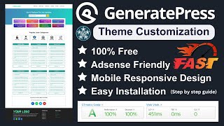 GeneratePress Theme Customization 2023  Complete Tutorial 100 Free [upl. by Markus]