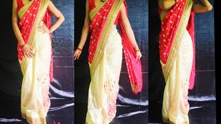 half and half saree pahne ka tarika half and half saree draping tutorial [upl. by Whitman]