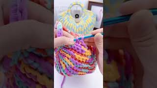 Crochet colorful bag crochetpatterns easycrochet handmade [upl. by Atinihc]