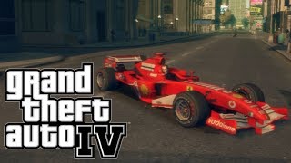 GTA 4  Ferrari F2005 Mod F1 Car [upl. by Nylekcaj]