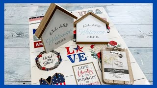 Americana Tier Tray Decor  3 Crafts in 1  Patriotic Decor [upl. by Cita]