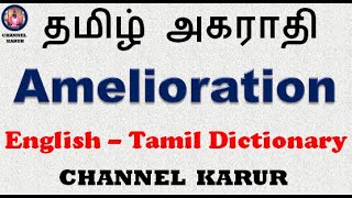 Amelioration Meaning in Tamil  EnglishEnglishTamil  CHANNEL KARUR [upl. by Gimpel758]