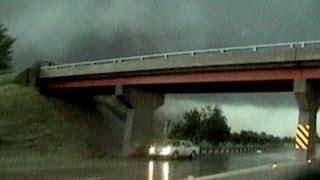 Tornado Survivor Hides Under Overpass [upl. by Ariaz]