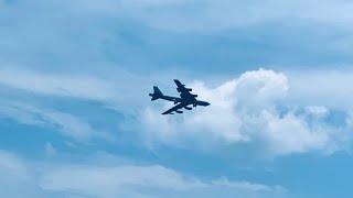 B52 Bomber Flyover Cocoa Beach Fl Air Show awesome viral views shorts military florida [upl. by Keram849]