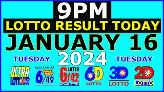 9pm Lotto Result Today January 16 2024 Tuesday [upl. by Ailatan]