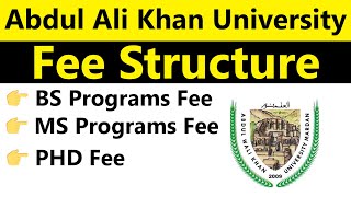 Abdul Wali Khan University Fee Structure 2024 Tuition Hostel Fees and Complete Details [upl. by Dyan709]