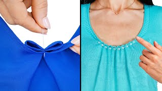 Amazing tricks  how to downsize a wide neckline easily Miarti 🧵✂️ [upl. by Jethro545]