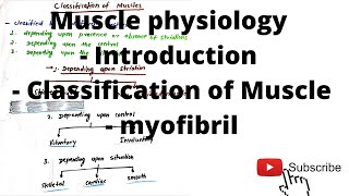 Muscle physiology introductionclassification of Musclemyofibril [upl. by Hannazus]