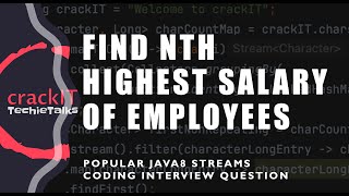 Find Nth Highest Salary  Java8 Coding Interview Question [upl. by Aillemac]