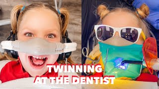 DENTAL ALERT  TWINS GET THEIR FIRST CAVITY FILLED ON THE SAME TOOTH [upl. by Annahaj]