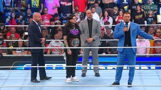 Dominik Mysterio confronts Triple H and Nick Aldis  WWE SmackDown 10132023 [upl. by Cutcheon889]