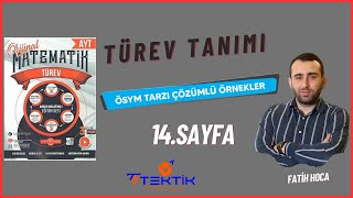 ORİJİNAL TÜREV 2024 MODEL 14SAYFA TÜREV TANIMIÖSYM TARZI ÇÖZÜMLÜ ÖRNEKLER TEKTIKHOCAM [upl. by Ailongam]