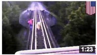 VIDEO FACE À LA MORT Deux femmes courent devant un train et sur un pont … ensuite… [upl. by Odericus]