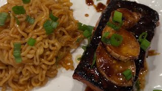 SALMON TERIYAKI With Sriracha Ramen [upl. by Mcclelland]