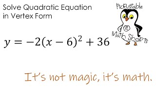 Solve Quadratic Equations in Vertex Form  Square Root Answer [upl. by Pouncey979]