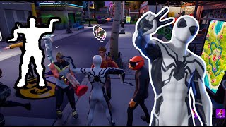 Dancing GLYPHIC To Everyone In Party Royale With SpiderMan Future Foundation Suit [upl. by Sihonn267]