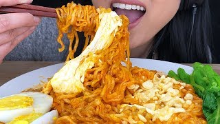 ASMR CHEESY CHEWY SPICY NOODLES 먹방 Eating Sounds No Talking  ASMR Phan [upl. by Ennazor]