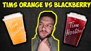 Comparing Tim Hortons Sparkling Quenchers Blackberry Vs Orange [upl. by Hjerpe]