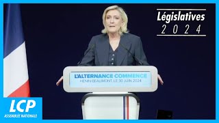 Discours de Marine Le Pen  législatives 2024  30062024 [upl. by Aneehsirk]