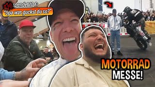 STUNT mit MONTE amp 200 € VERSCHENKT 😱 Monte amp Abu auf der MotorradMesse  MontanaBlack IRL [upl. by Derf]