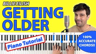 How To Play “Getting Older” by Billie Eilish Piano TutorialChords for Singing [upl. by Femmine451]