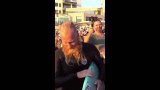 Sydney man surfs 525 waves over 30 hours to break world record at Cronulla [upl. by Doersten92]