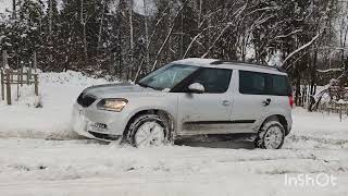 Škoda Yeti 18 TSI 4x4  Snow  Winter  Czech republik 2023 Nokian WR D4 [upl. by Eikin]