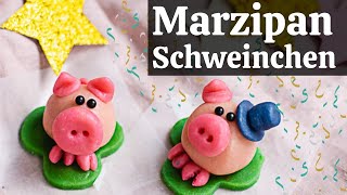 Wie mache ich Marzipan Schweinchen zu Silvester selber [upl. by Arraik288]